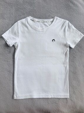 Marine Serre White Short Sleeve T Shirt with Subtle Embroidered Logo Size S